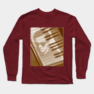 Piano Man in Sepia Long Sleeve T-Shirt